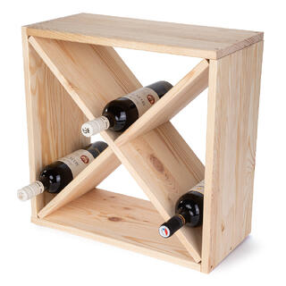 Polica na víno drevená 47 x 47 x 23 cm 1