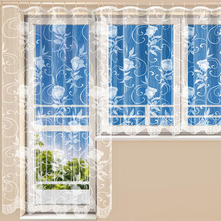 Hotová žakárová záclona VERONIKA - balkónový komplet 1