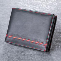 Pánska kožená peňaženka s červeným pruhom 1