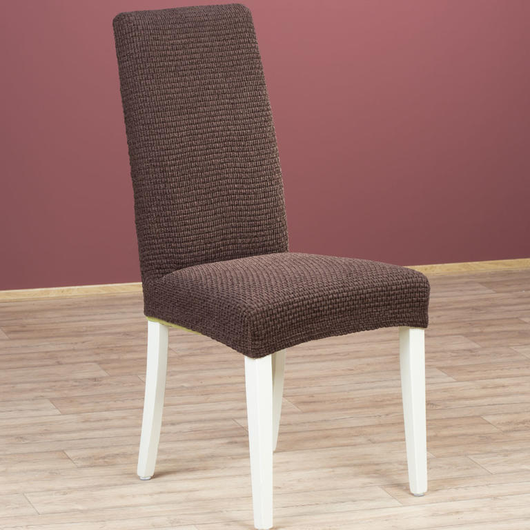 Luxusné multielastické poťahy ZAFIRO čokoládové, stoličky s operadlom 2 ks 40 x 40 x 60 cm 1