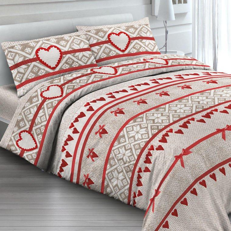 Bavlnené posteľné obliečky Maglia červené 1