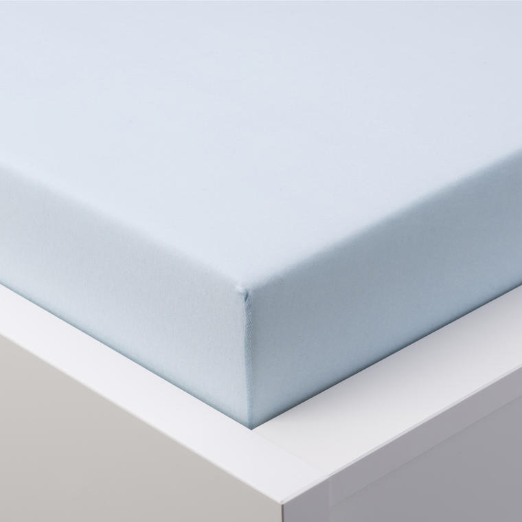 Napínacia plachta na posteľ jersey s elastanom ľadovo modrá, 90 x 220 cm 1