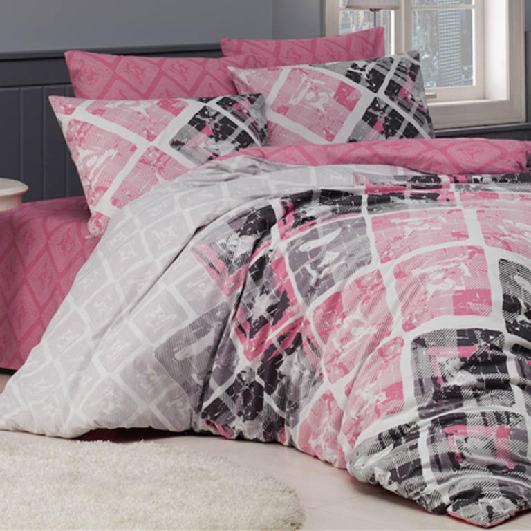 Bavlnené posteľné obliečky Riviéra ružové, predĺžená dĺžka 1