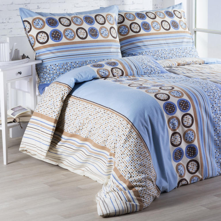 Flanelové posteľné obliečky Luisa modré 1