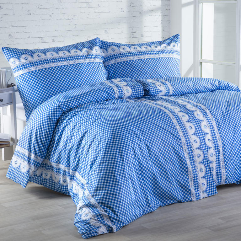 Bavlnené posteľné obliečky MATYLDA modrá 1