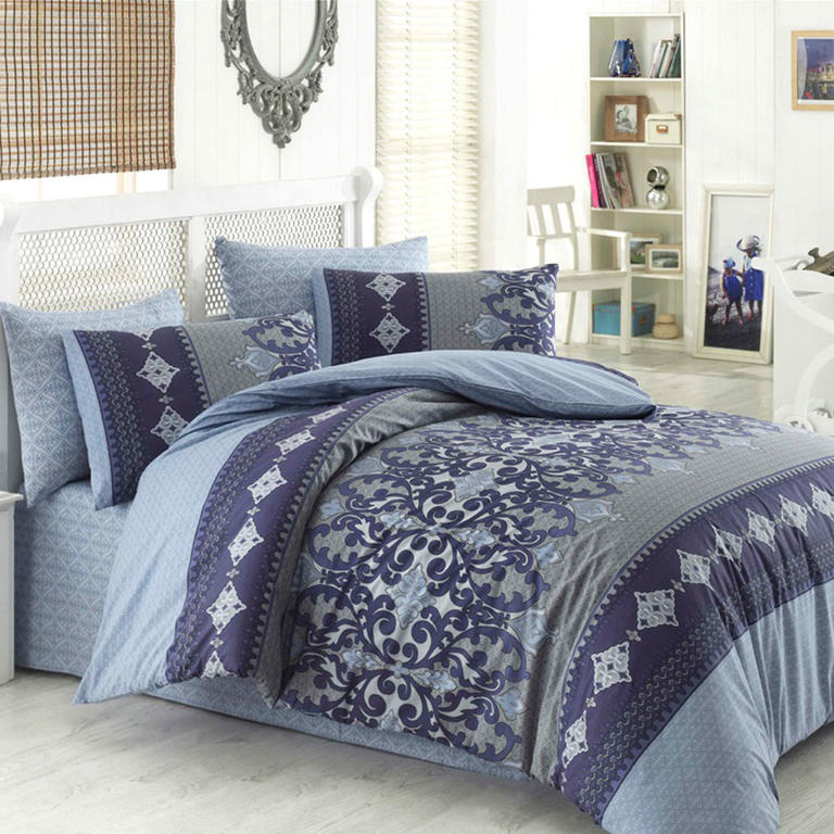 Bavlnené posteľné obliečky LAUREN modré, štandardná dĺžka 1