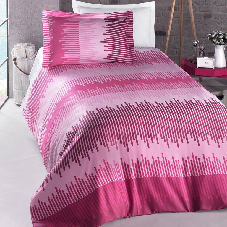 Bavlnené posteľné obliečky ENERGY ružové, francúzska posteľ 1