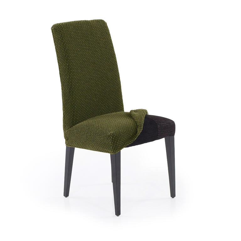 Super strečové poťahy NIAGARA zelená stoličky s operadlom 2 ks (40 x 40 x 55 cm)