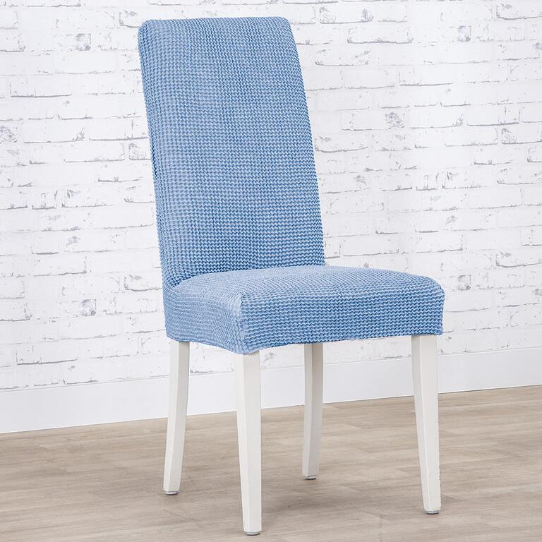 Super strečové poťahy NIAGARA modrá, stoličky s operadlom 2 ks (40 x 40 x 55  cm) 1