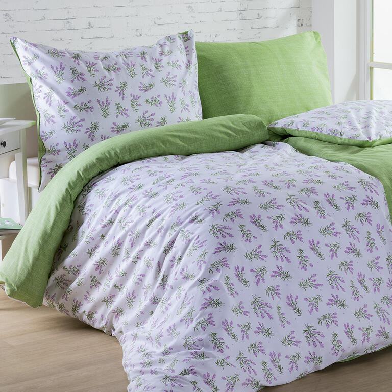 Bavlnené posteľné obliečky LILIANA zelené, štandardná dĺžka 1