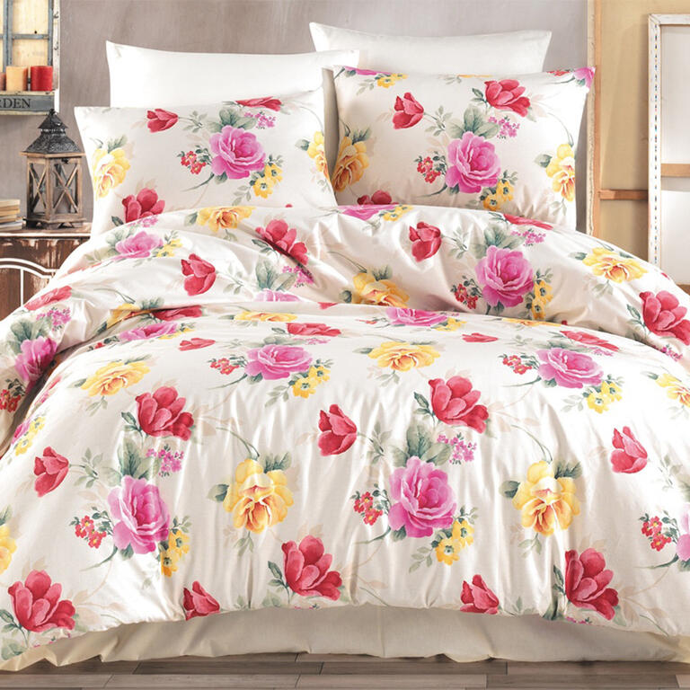 Bavlnené renforcé posteľné obliečky TULIP, štandardná dĺžka 1