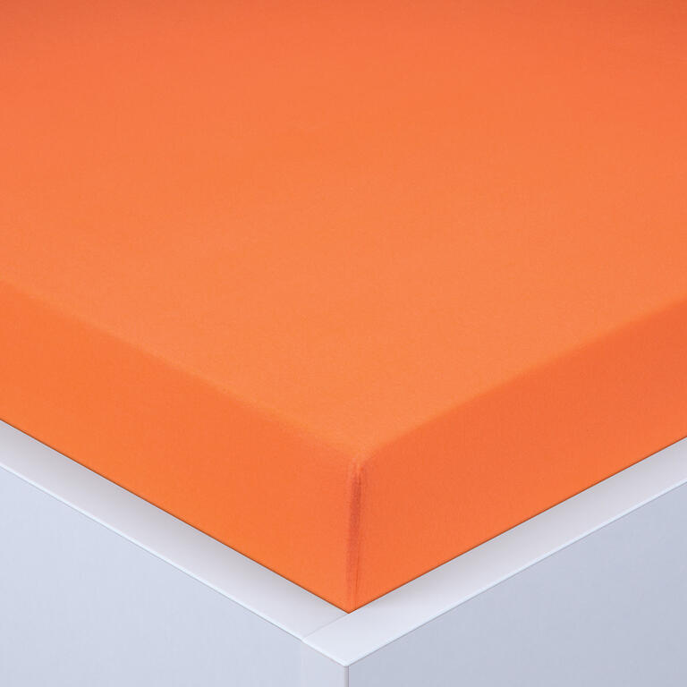 Napínacia plachta na posteľ jersey EXCLUSIVE oranžová 1