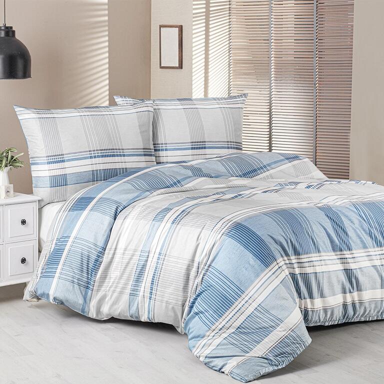 Saténové posteľné obliečky PALOMAR modrá
