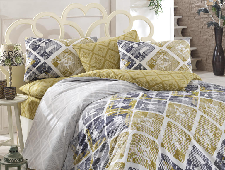 Bavlnené posteľné obliečky Riviéra žlté 1
