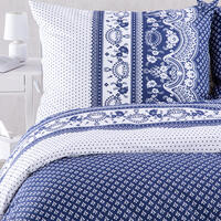 Bavlnené renforcé posteľné obliečky FOLKLORIKA modrá 2