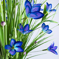 Okrasná tráva zväzok modré kvety 70 cm 3