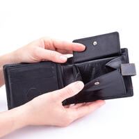 Pánska kožená peňaženka čierna s hnedým prešitím 3